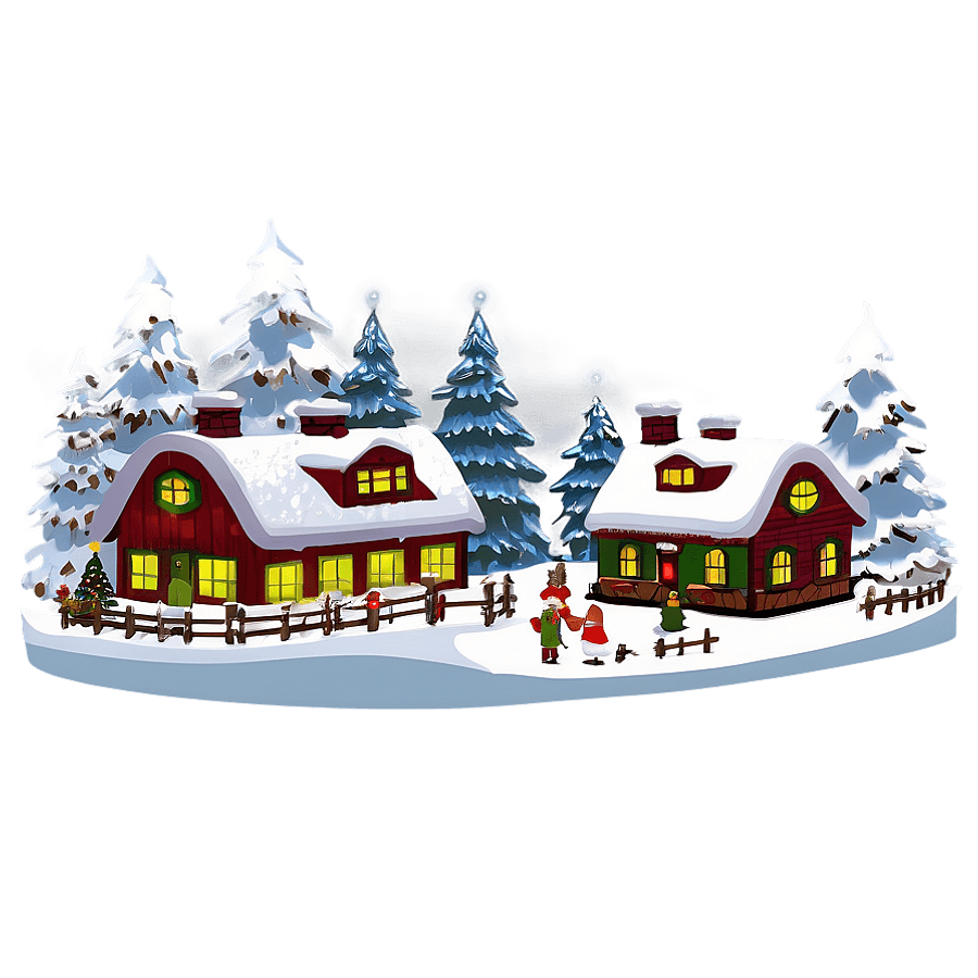 Christmas Village Scene PNG ldr