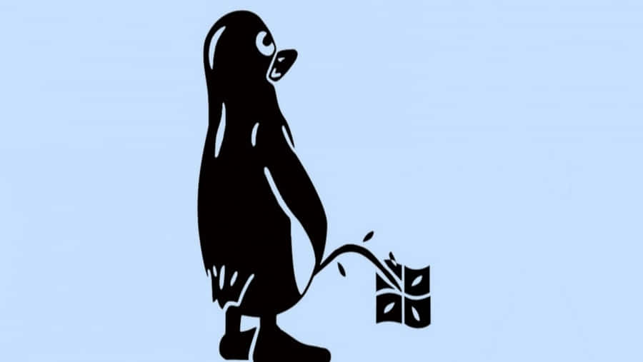 PingvinTux 1136 x 640 baggrundsbillede