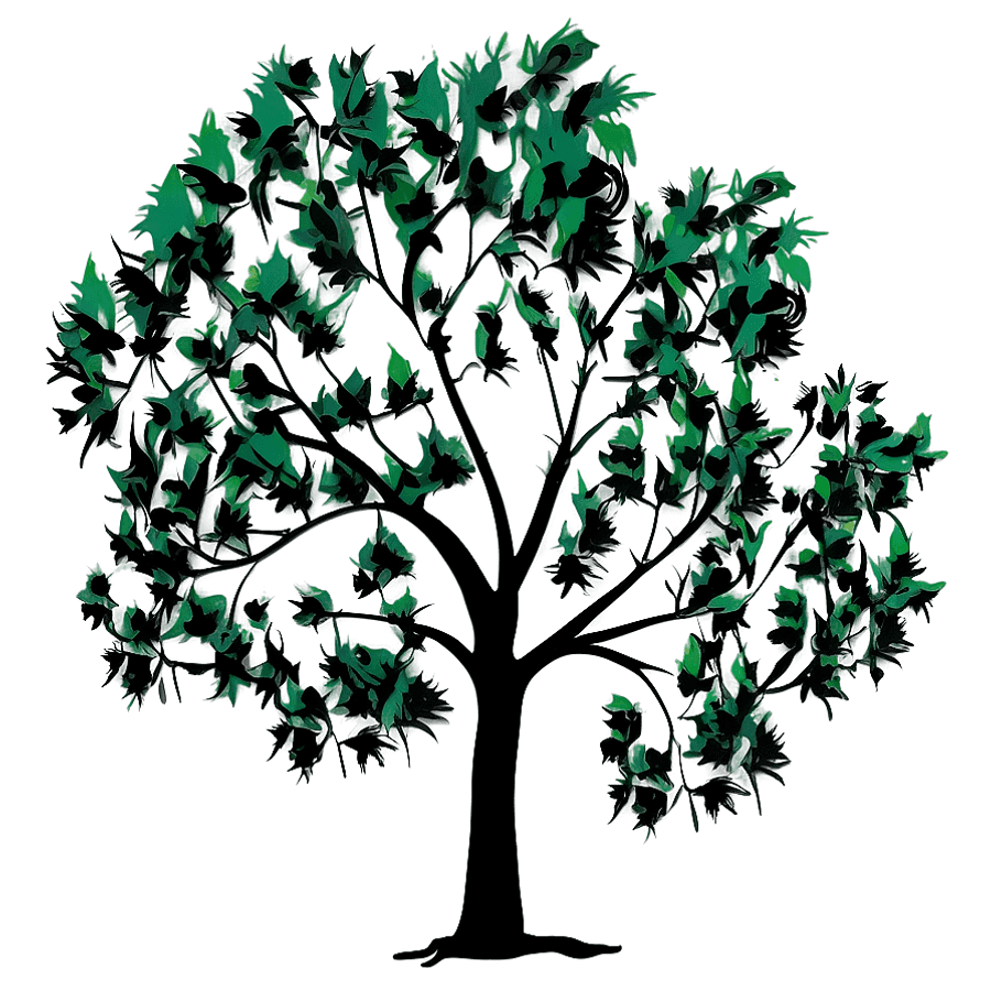 Tree Silhouette Skyline PNG 10