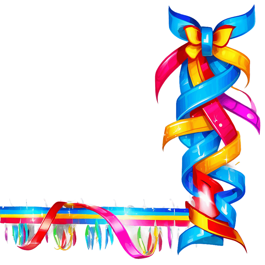 Sparkling Party Streamers PNG nll40