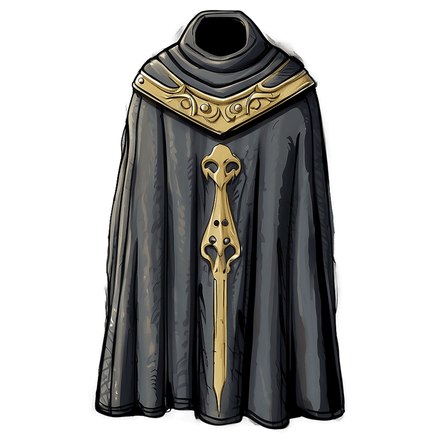 Medieval Cloak Sketch PNG 10