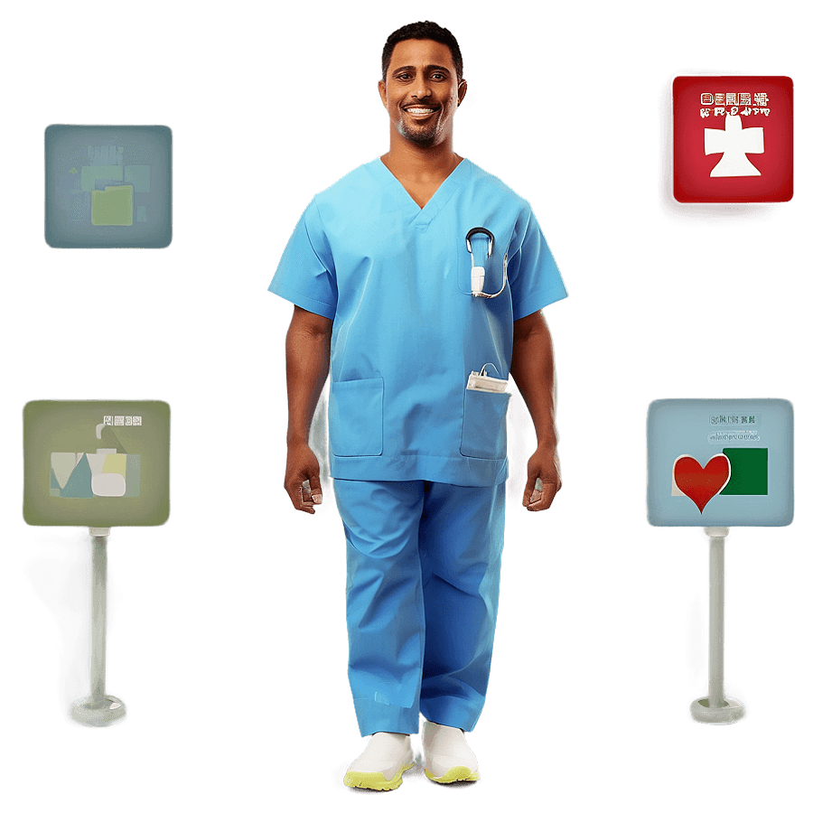 Energetic Male Nurse PNG 56