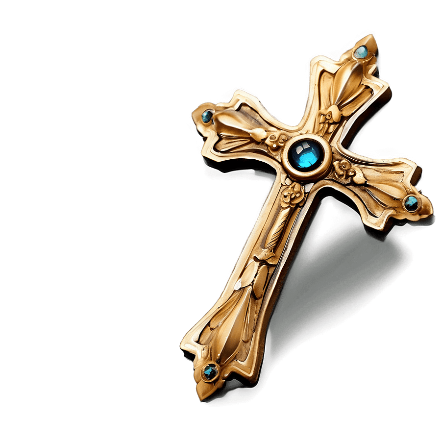 Timeless Gold Cross Relic PNG 10