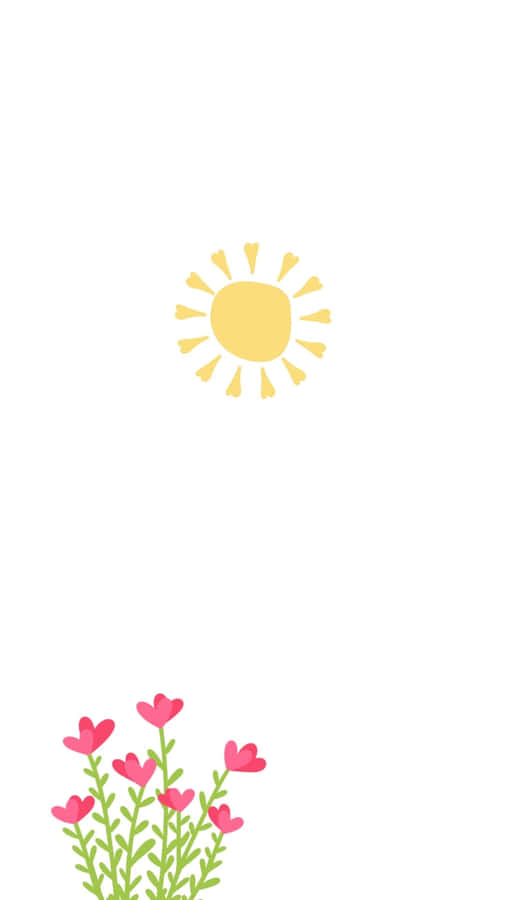 Minimalistisk_ Vår_ Sol och Blommor