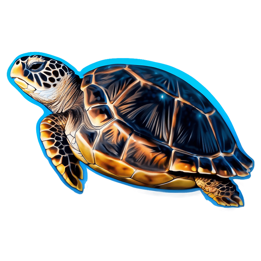 Sea Turtle Under Starry Night Sky PNG 06292024