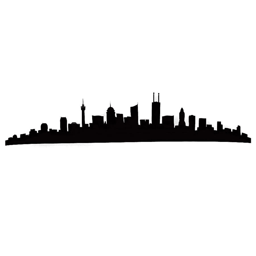 Black Aesthetic Skyline Silhouette PNG uny77