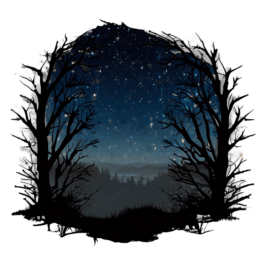 Enchanted Forest Night Sky PNG 06252024
