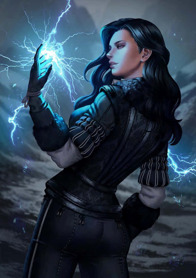 Zauberin Yennefer, die Zauber wirkt