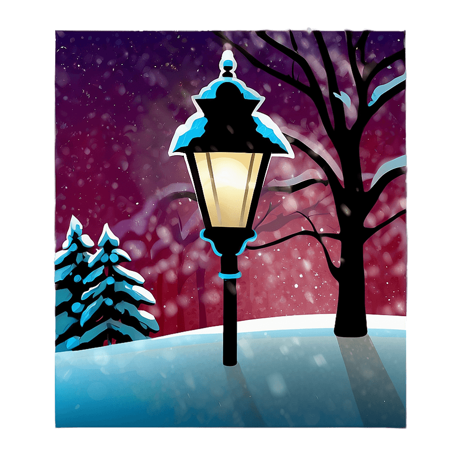 Snowflakes under Lamplight PNG hcx
