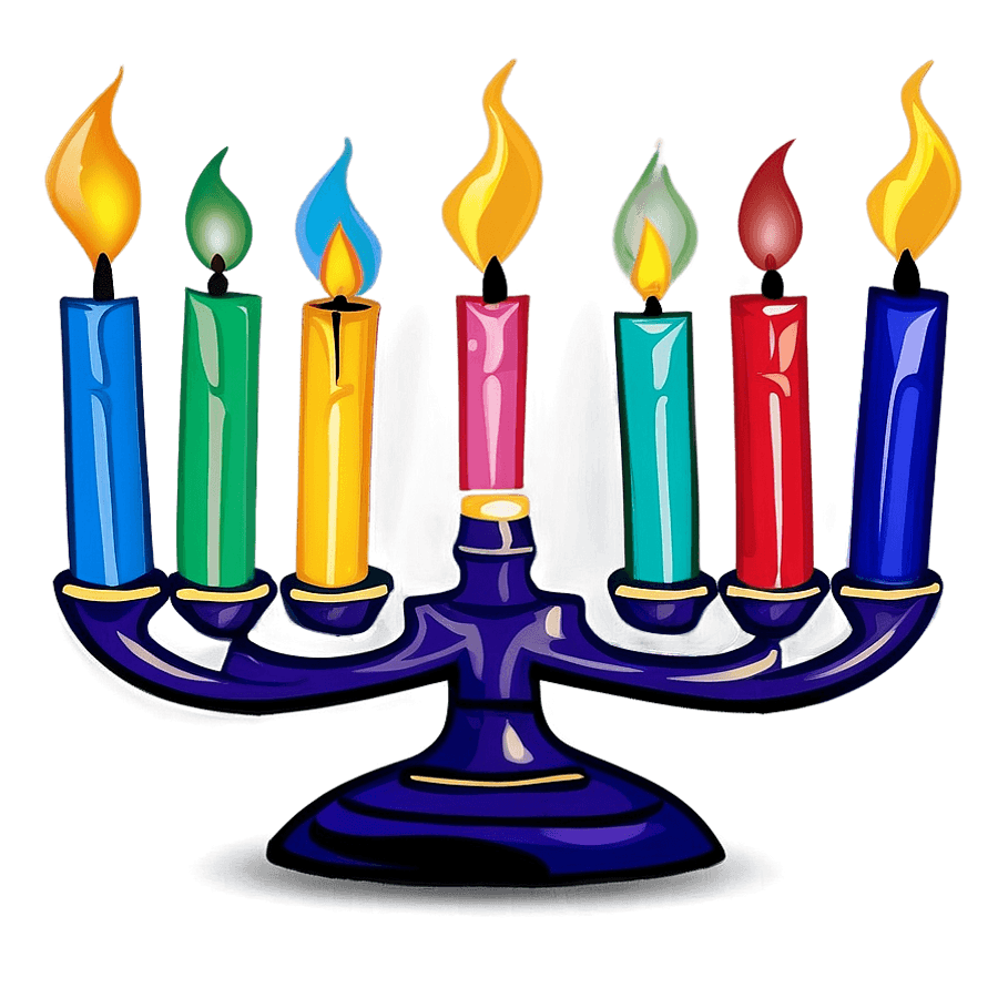 Multi-Colored Menorah PNG 05262024