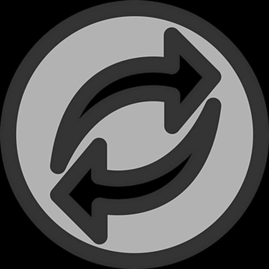 Circular Arrow Icon Gray Background