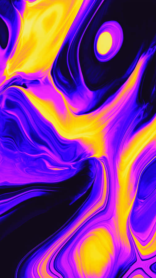 Arte Astratta Vivace Viola e Gialla