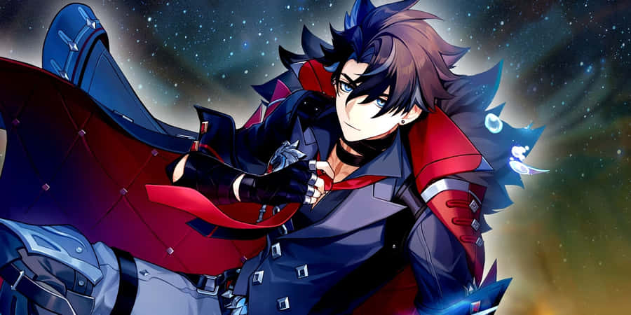 Anime Riddare Under Stjärnig Himmel
