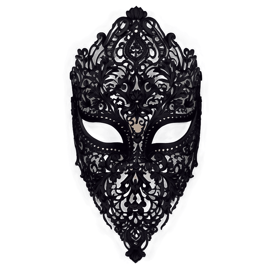 Black Lace Masquerade Mask PNG qlf