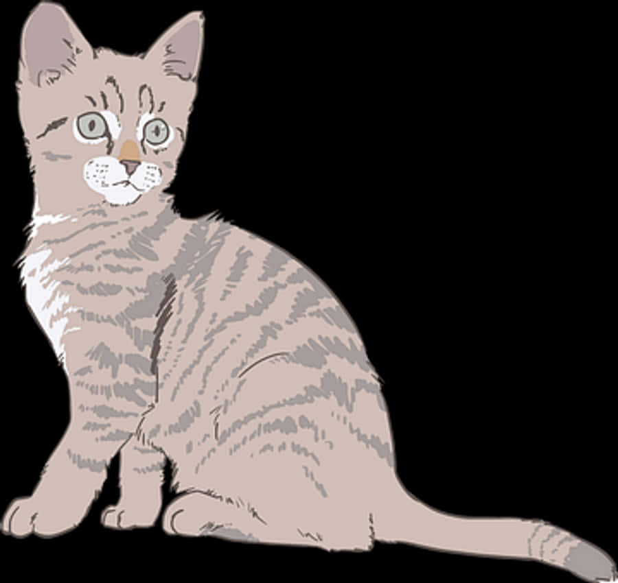 Tabby Kitten Illustration
