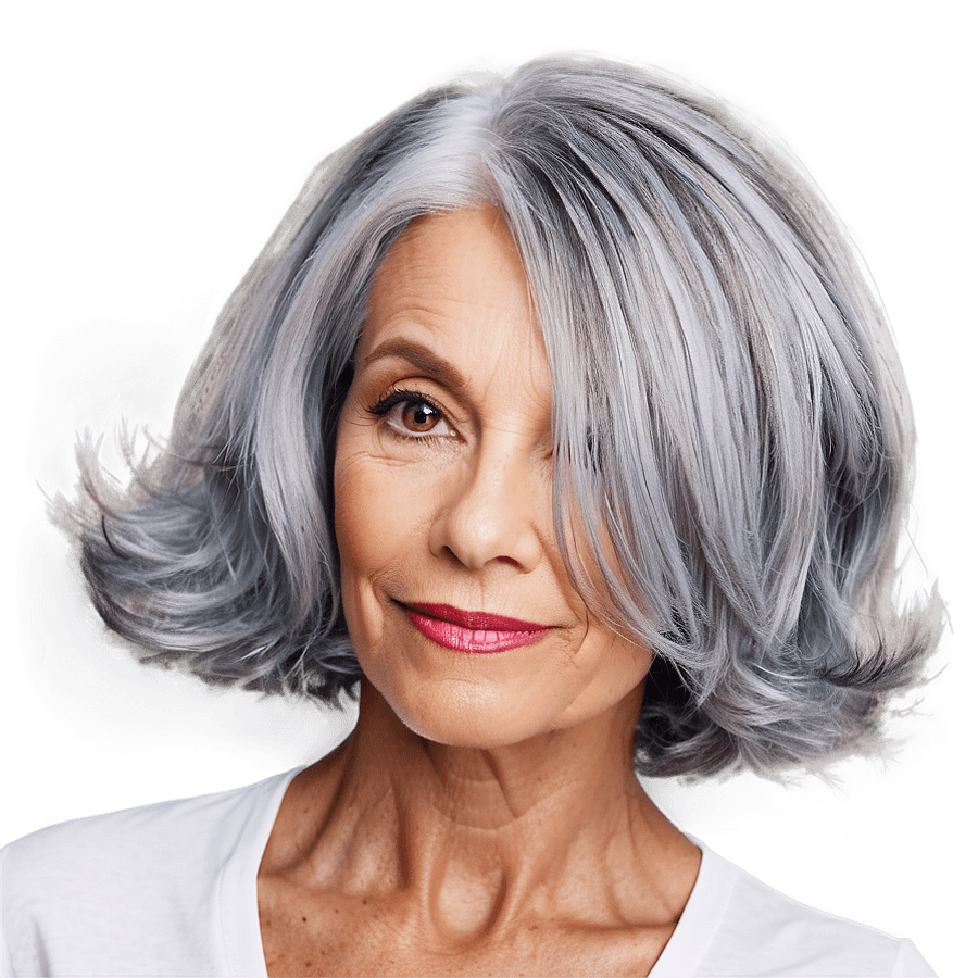 Grey Hair Brilliance PNG 6