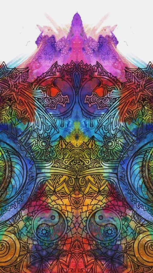 Psychedelische Mandala Kunst iPhone Hintergrund