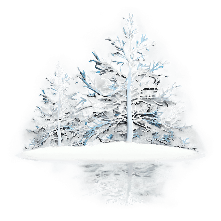 Snowy Tree Silhouettes PNG bso