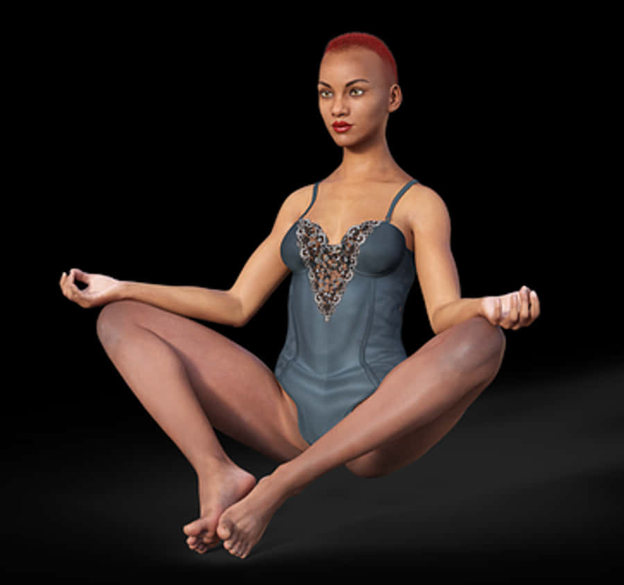 Meditative_ Pose_ Red_ Haired_ Woman
