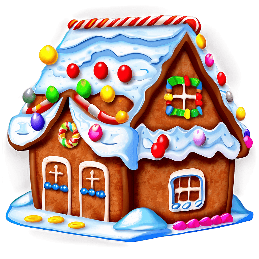 Classic Gingerbread House Template PNG 05212024