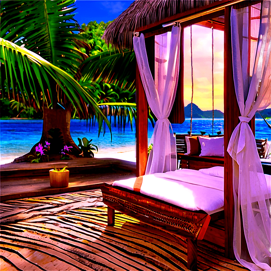 Paradise Bungalow Overwater PNG kng73
