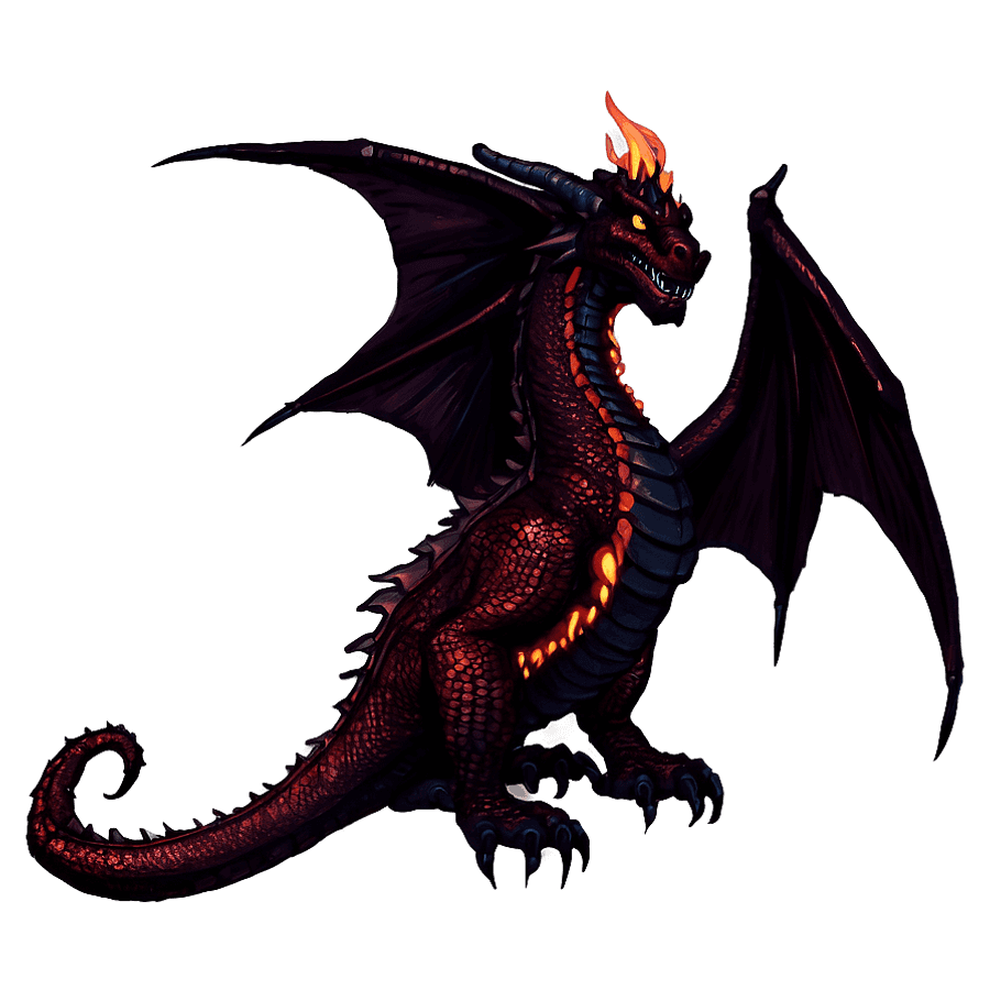 Red Dragon with Fiery Eyes PNG 06122024