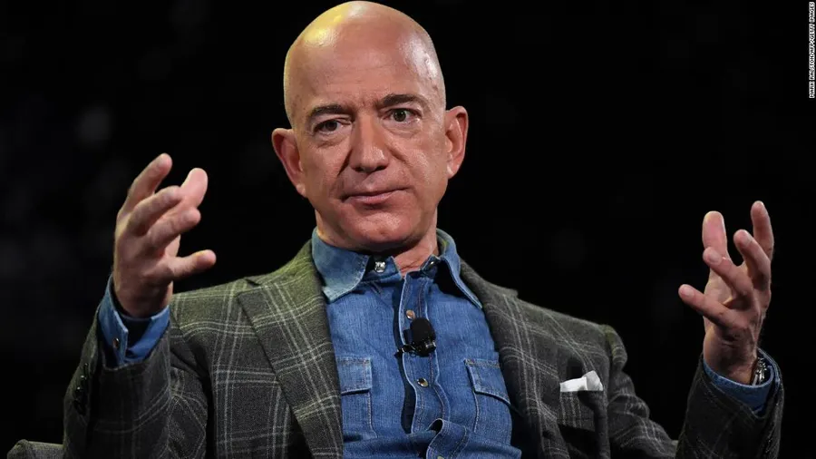 Jeff Bezos Over A Black Backdrop
