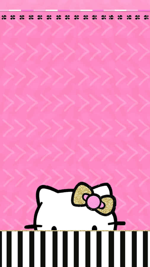 Hello Kitty Rosa Gestreifter Hintergrund