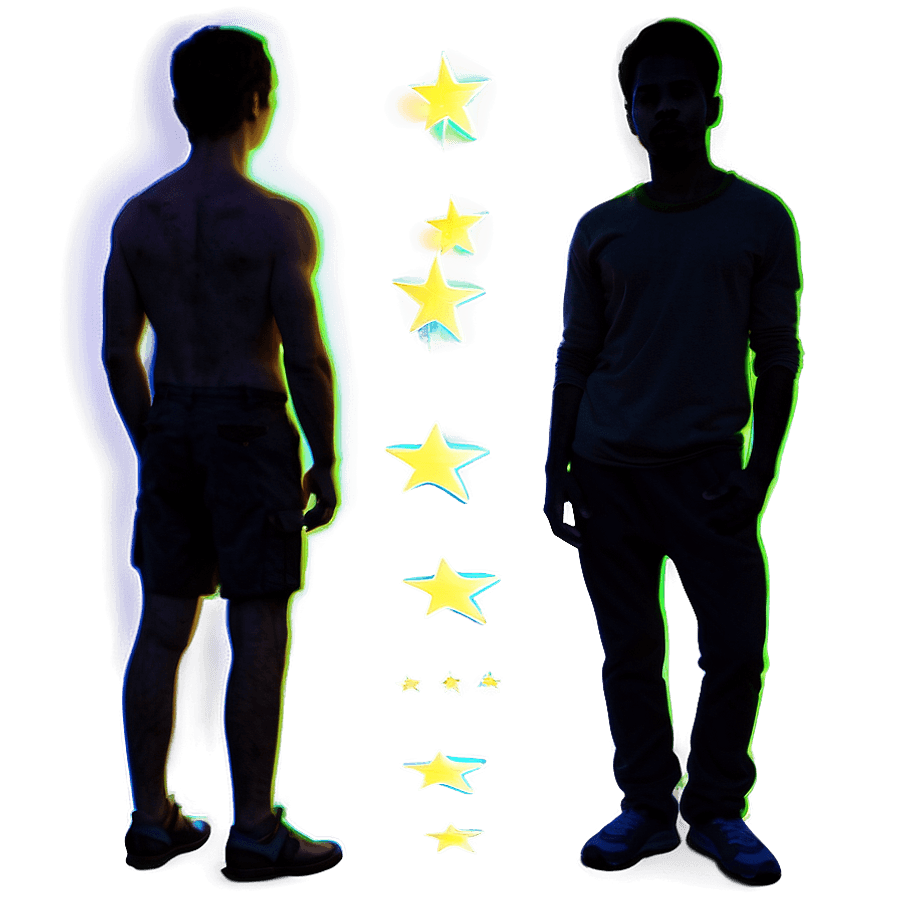 Human Silhouette under Stars PNG 37