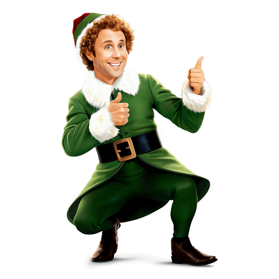 Cute Buddy The Elf Illustration PNG 05242024