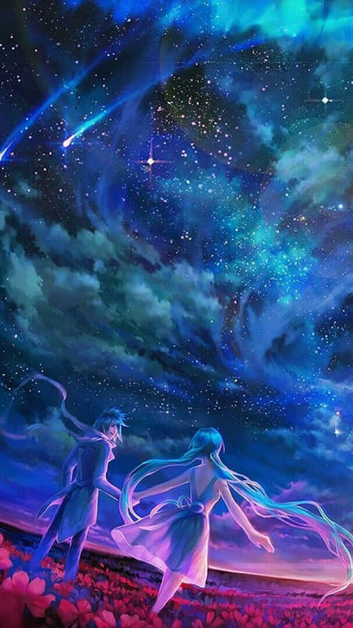 Galaxy Anime Red Flowers