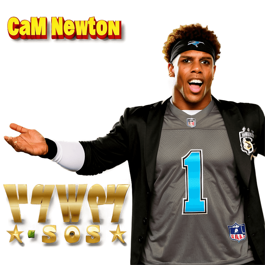 Cam Newton Smiling Face PNG qfk88
