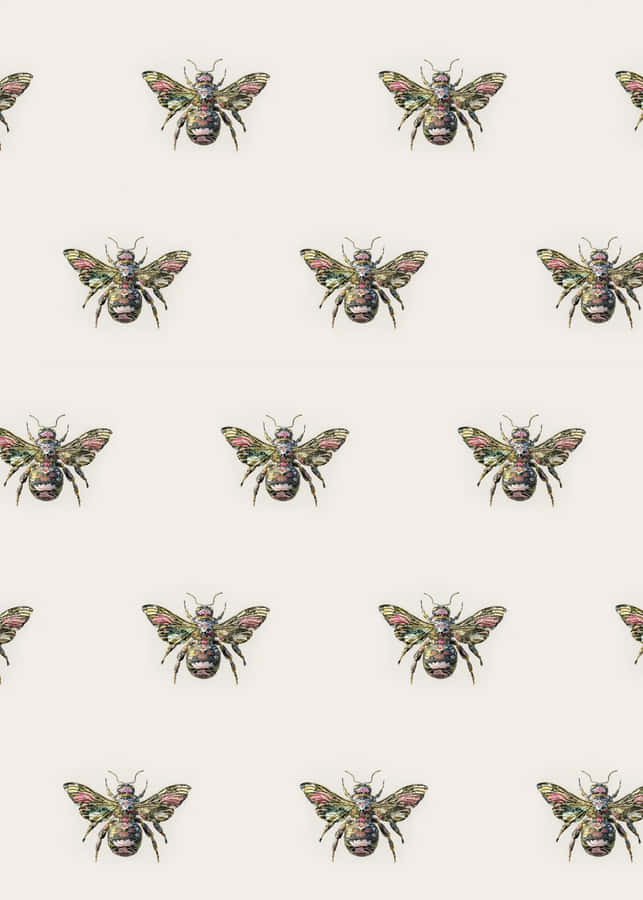 Vintage Bienenmuster Wallpaper