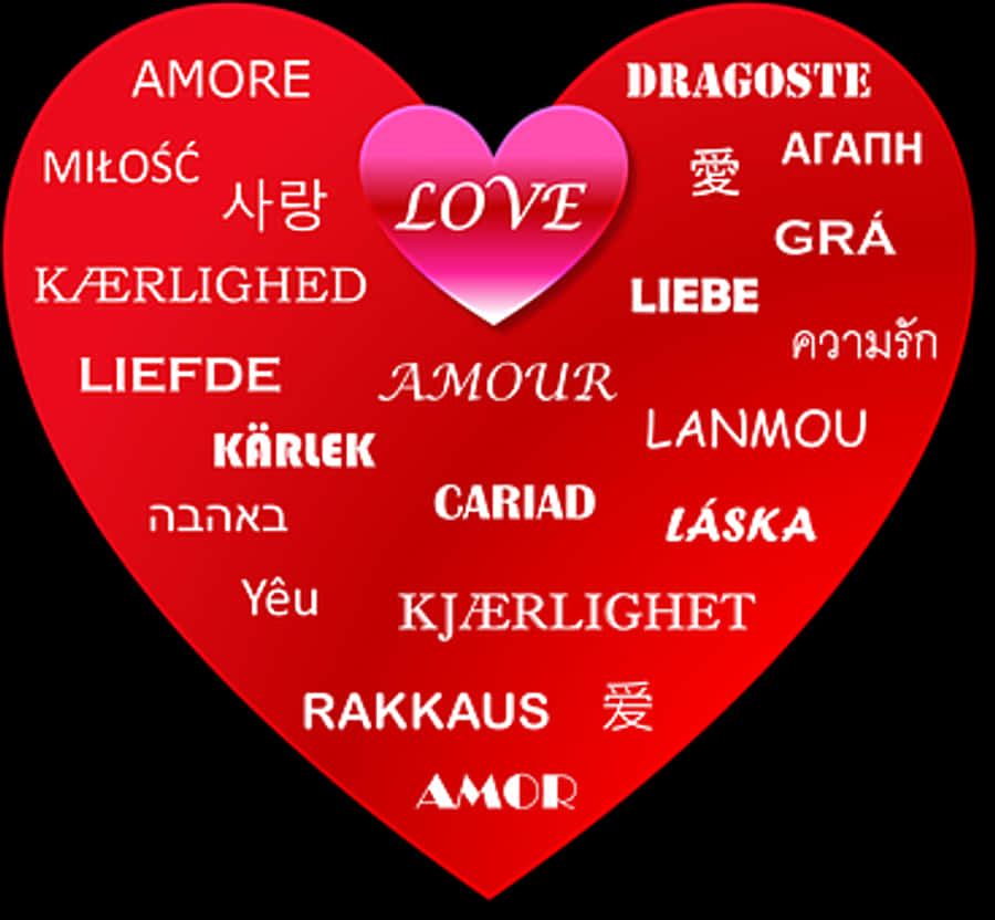 Multilingual Love Heart Graphic