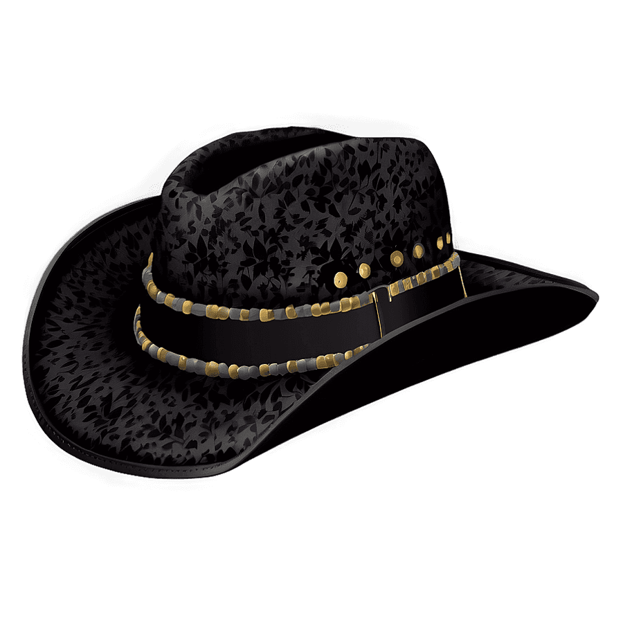 Trendy Black Cowboy Hat PNG 38