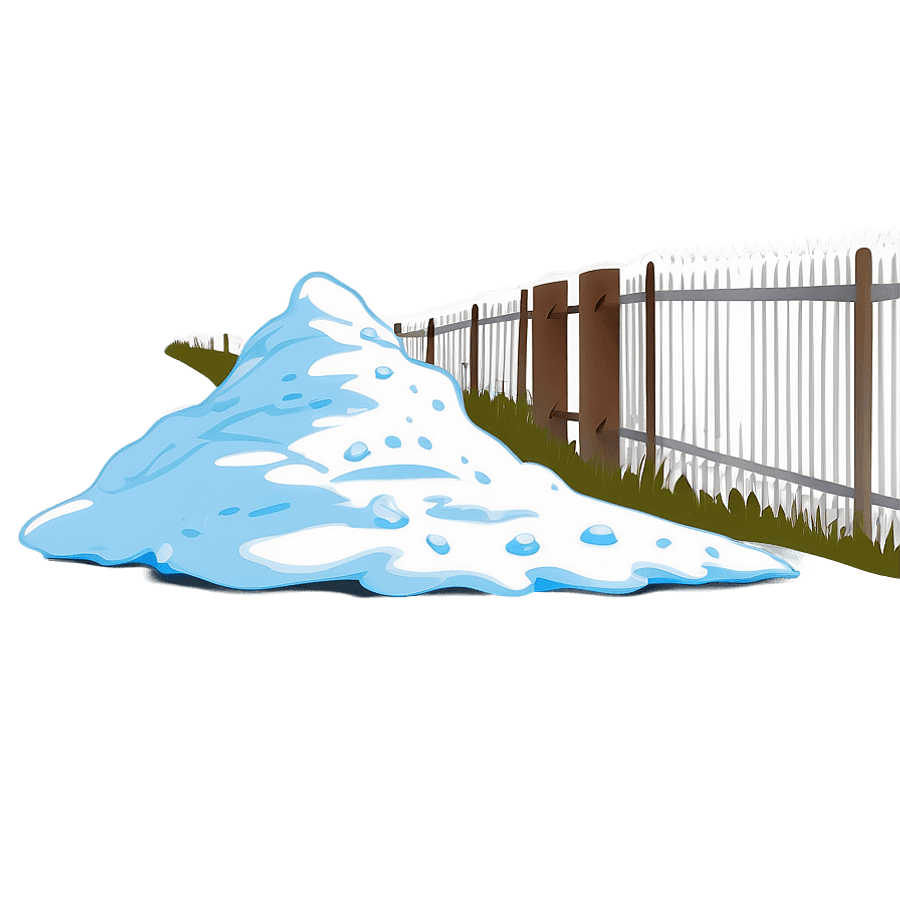Snow Pile by Fence PNG jhv76