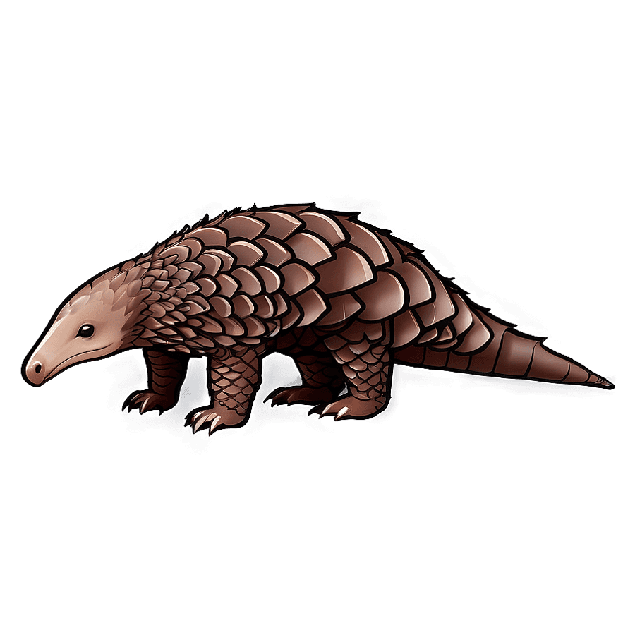 Playful Pangolin Artwork PNG cxj52