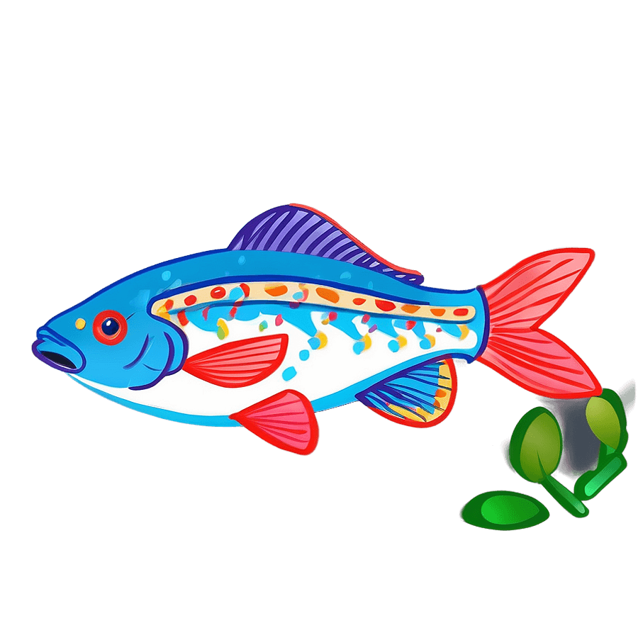 Charming Fish Drawing PNG 06292024