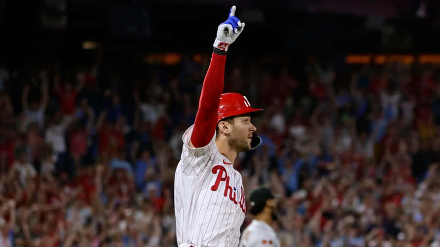 Trea Turner Celebrando em Uniforme dos Phillies
