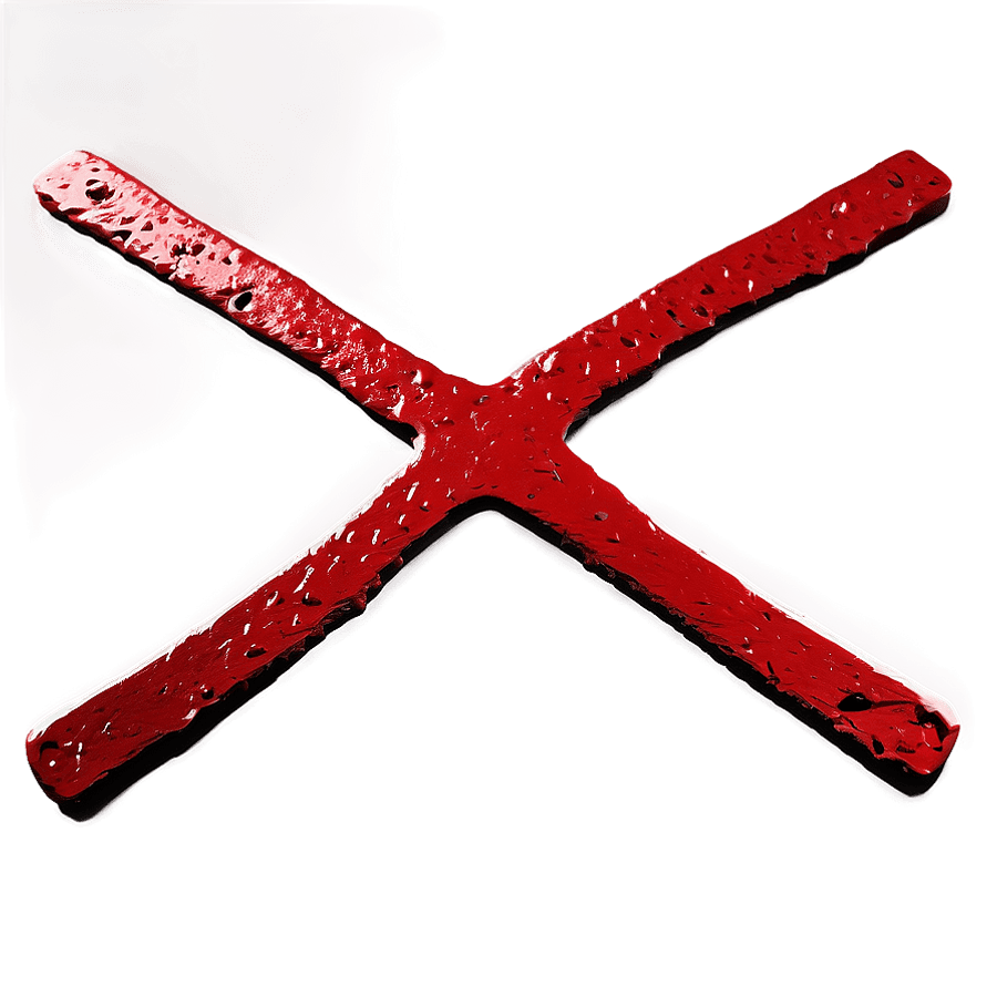 Grunge Red X PNG 05252024