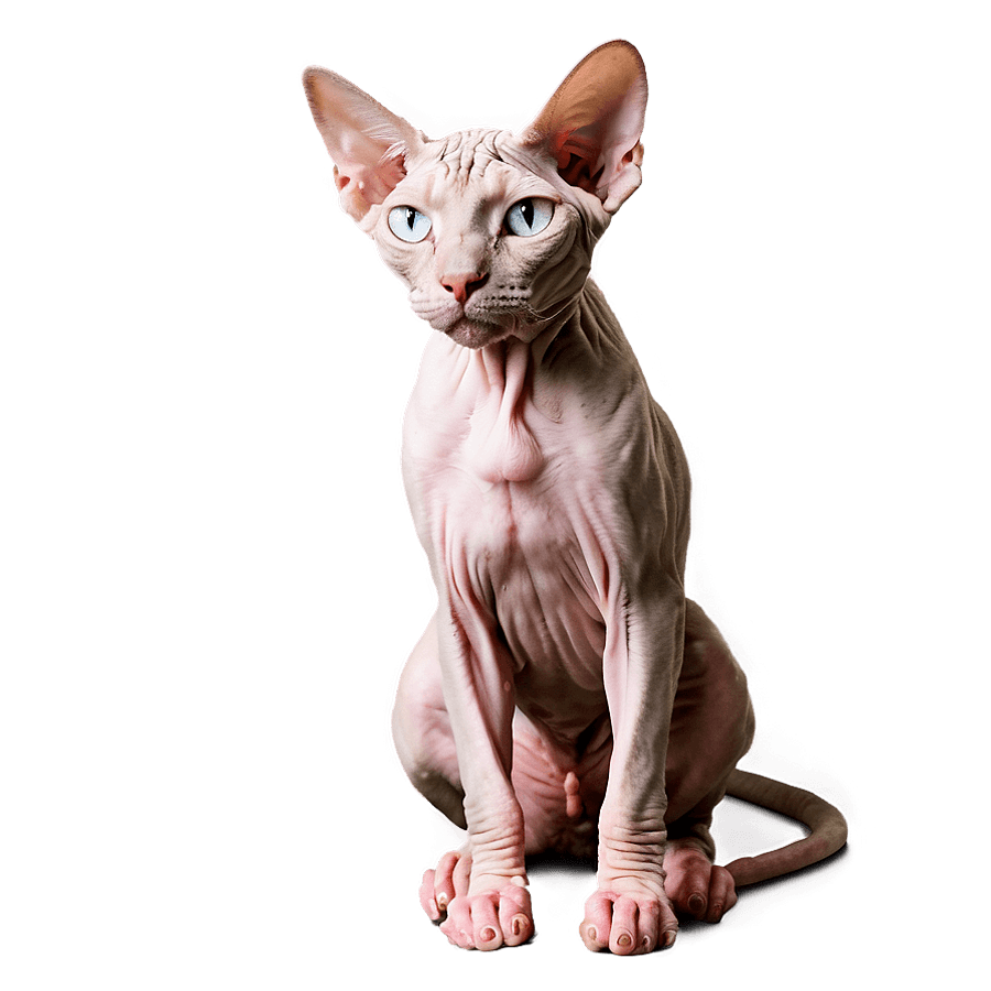 Sphynx Cat Sitting Pose PNG 06292024