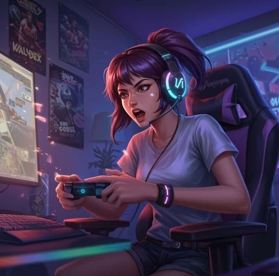 Gamer Meisje Intense Focus