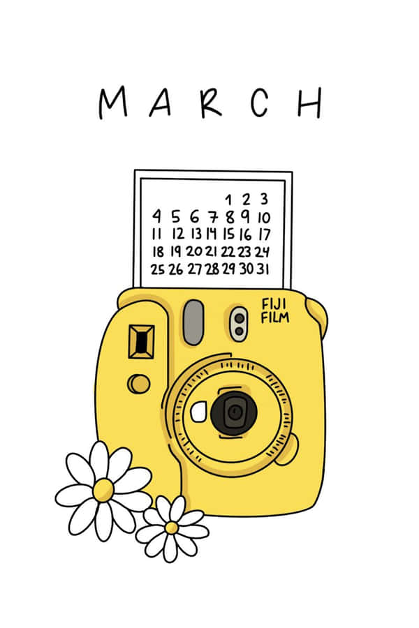 März Kamera und Gänseblümchen Ästhetik