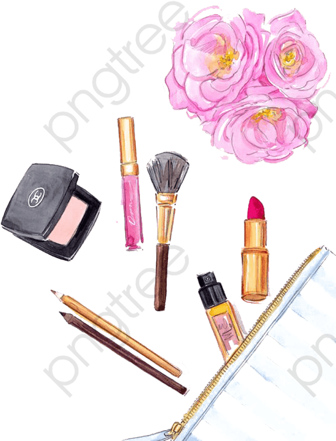 Cosmetic Collection Watercolor Illustration