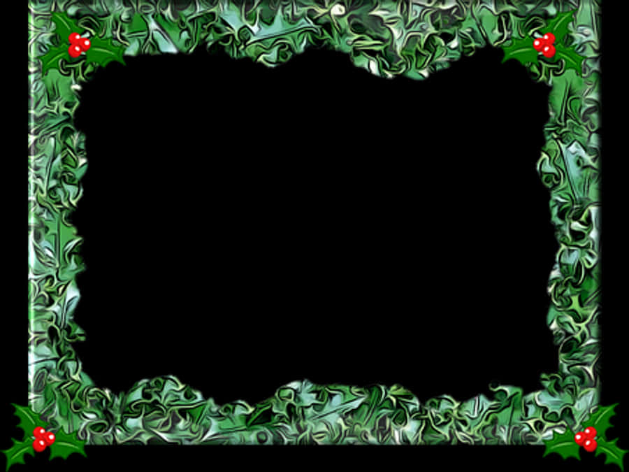 Christmas Holly Frame Template