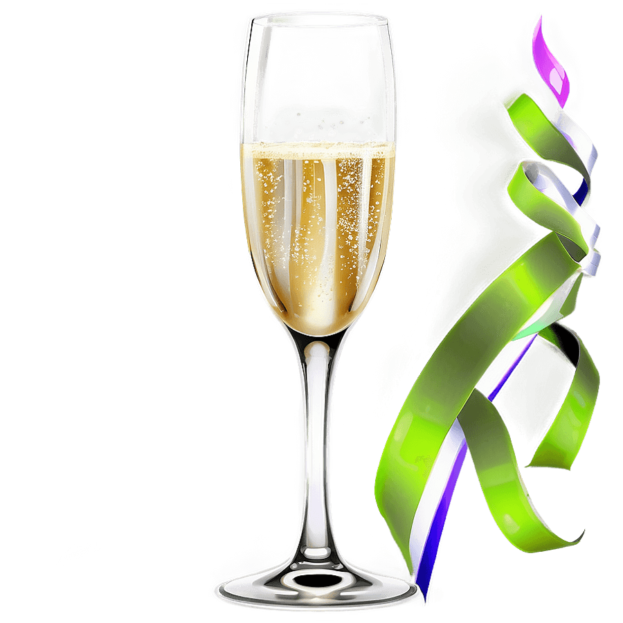 Champagne Glass with Ribbon PNG 58