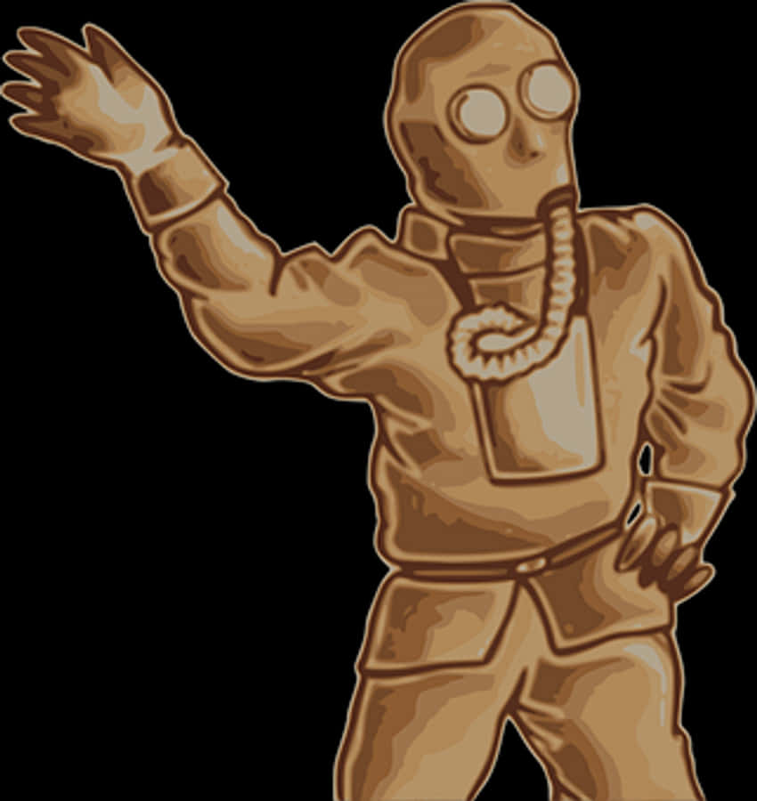 Vintage Gas Mask Suit Illustration