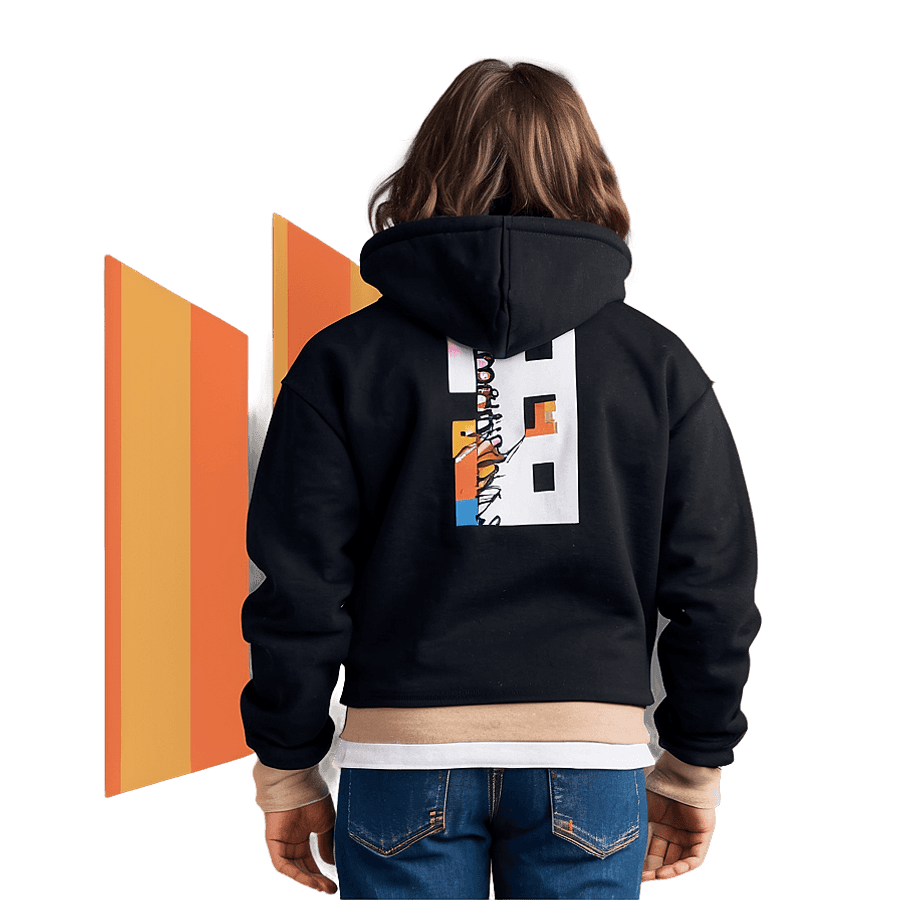 Black Sweatshirt with Bold Graphic PNG jvr26