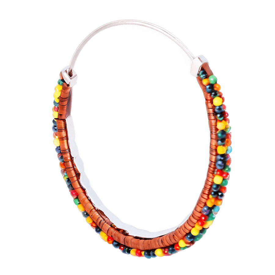 Beaded Hoop Earrings PNG xbj