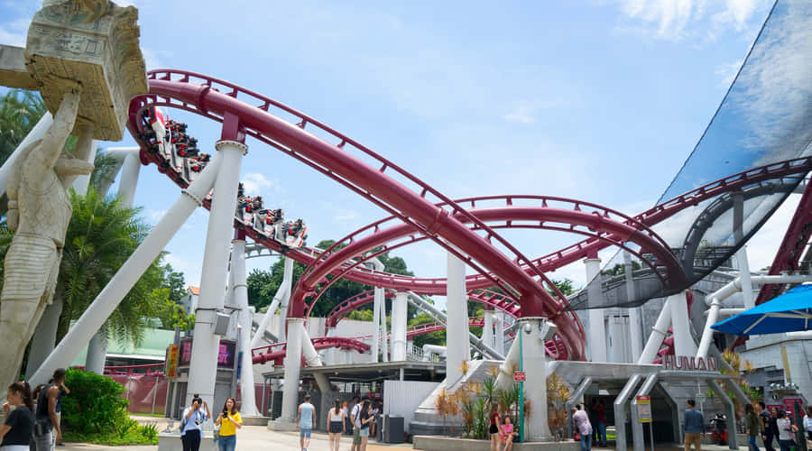 Universal Studios Singapore Achterbahn-Action